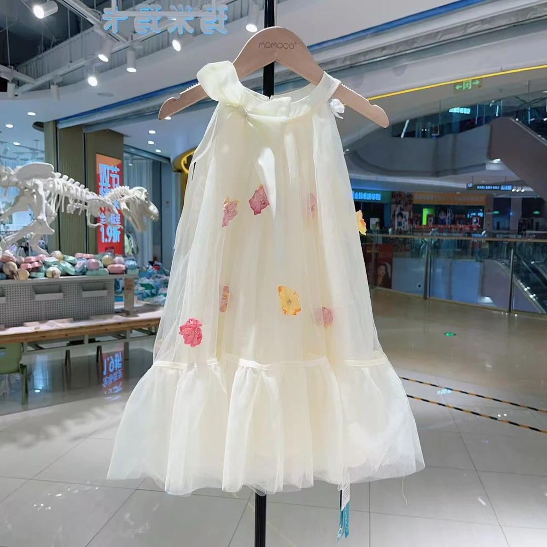 MOMOCO一秒入夏女童新款蝴蝶结花朵连衣裙（演出服）77630477004