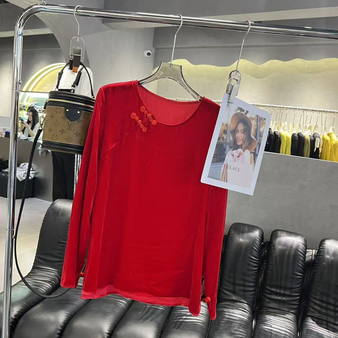 168欧韩集合店|  桑蚕丝上衣气质百搭新中式国朝盘扣衫1129