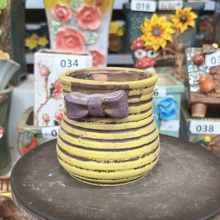 紫砂花盆粗陶材质多肉花盆