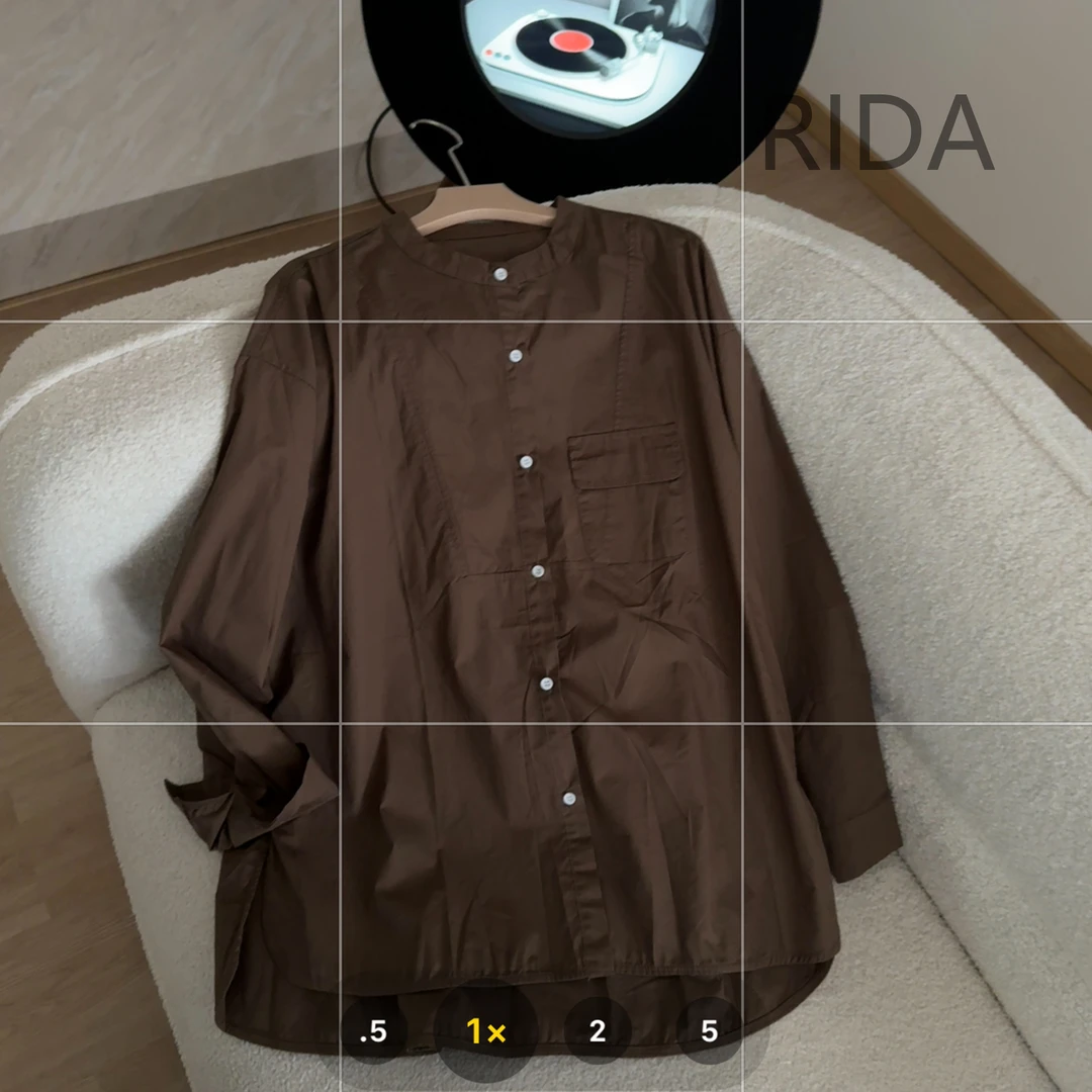 日褡圆领小口袋衬衫K25时尚百搭宽松休闲980清清仓