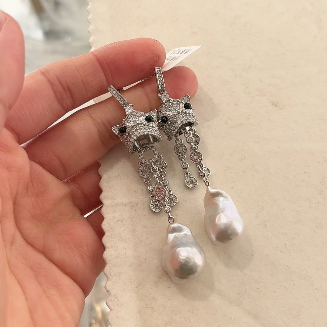 淡水珍珠耳饰合金