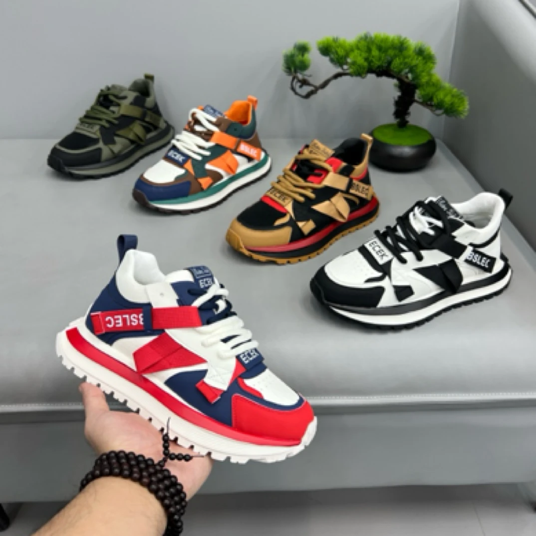 25年新款春季透气时尚休闲鞋软底鞋子潮流单鞋休闲潮鞋华夫鞋精神