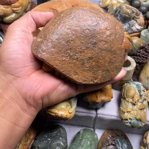 未镶嵌岫岩河磨玉（透闪石质玉）摆件你****贝