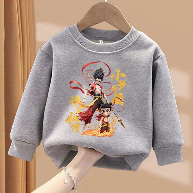 哪吒魔童降世卡通2025春秋冬新款小中大男女儿童卫衣圆领宽松长袖