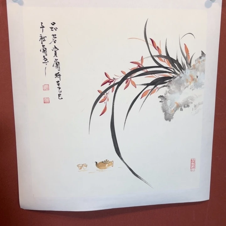 国画听兰老师花鸟