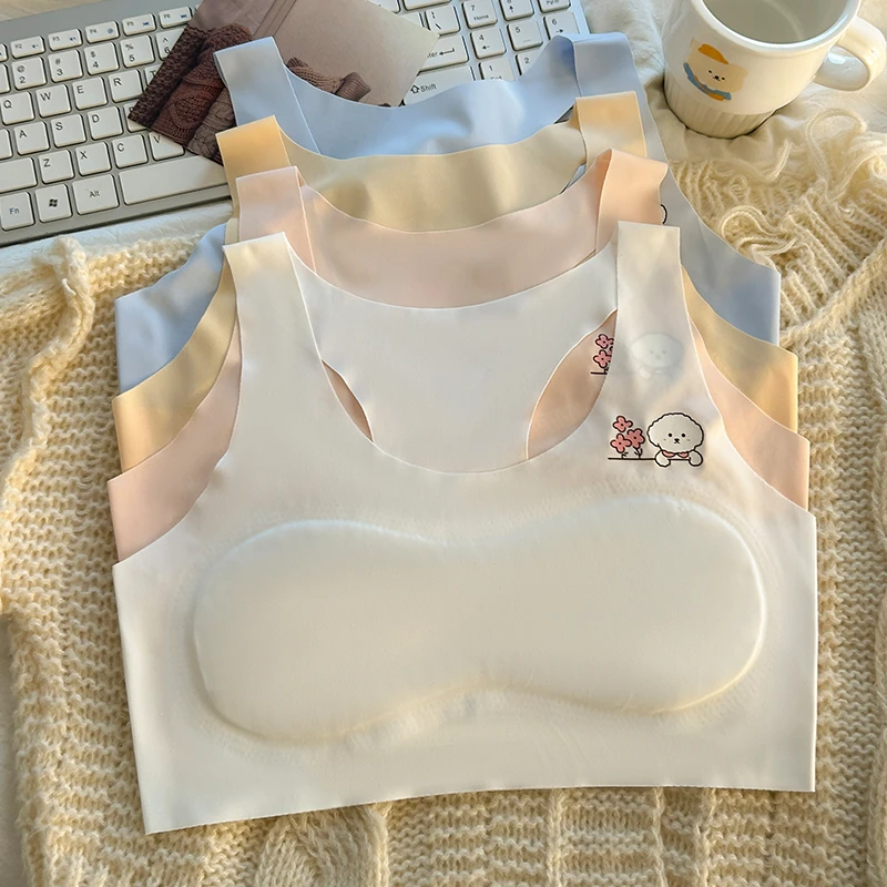 【小艾专属】2件装女孩背心无痕透气女童冰丝内衣少女学生文胸夏季