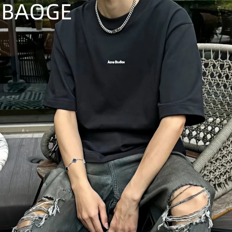 [BAOGE]重磅280克A*NE直喷LOGO印花短袖男女同款圆领潮流宽松版型