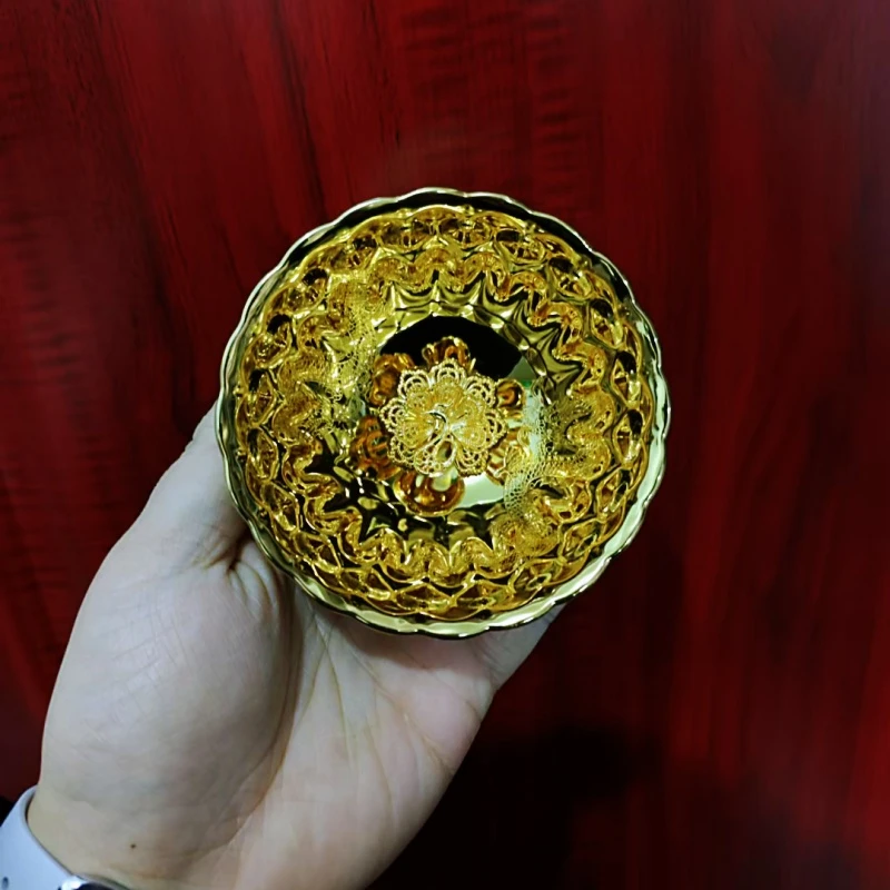 全金龙凤无礼盒高端茶器主人杯品茗杯精美茶杯水杯