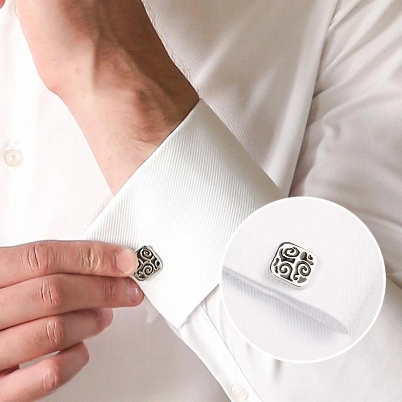 法式袖扣衬衫男长袖修身免烫抗皱正装商务休闲职业新郎结婚白衬衣