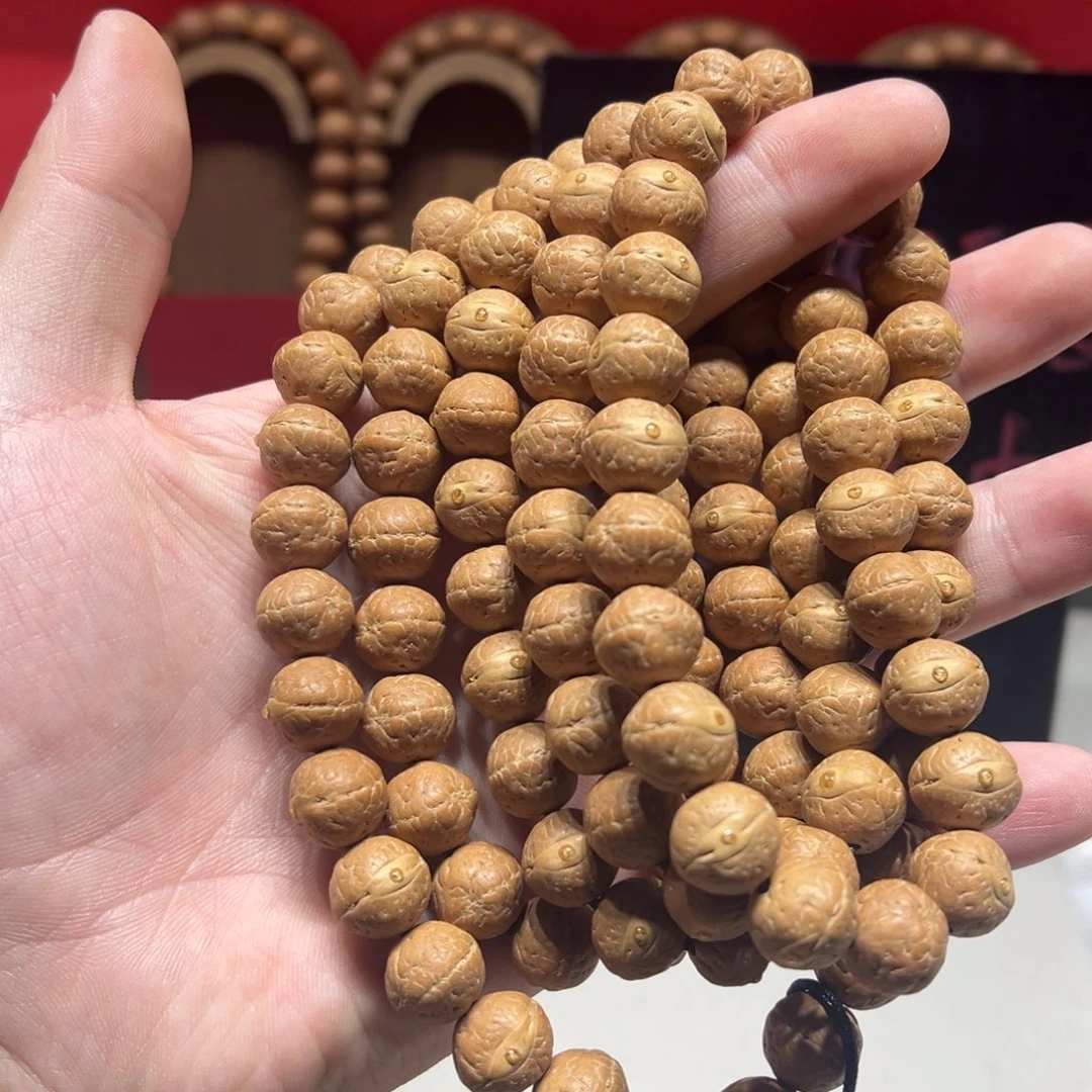 凤眼菩提手串12.5mm尼泊尔凤眼菩提实心飞碟108