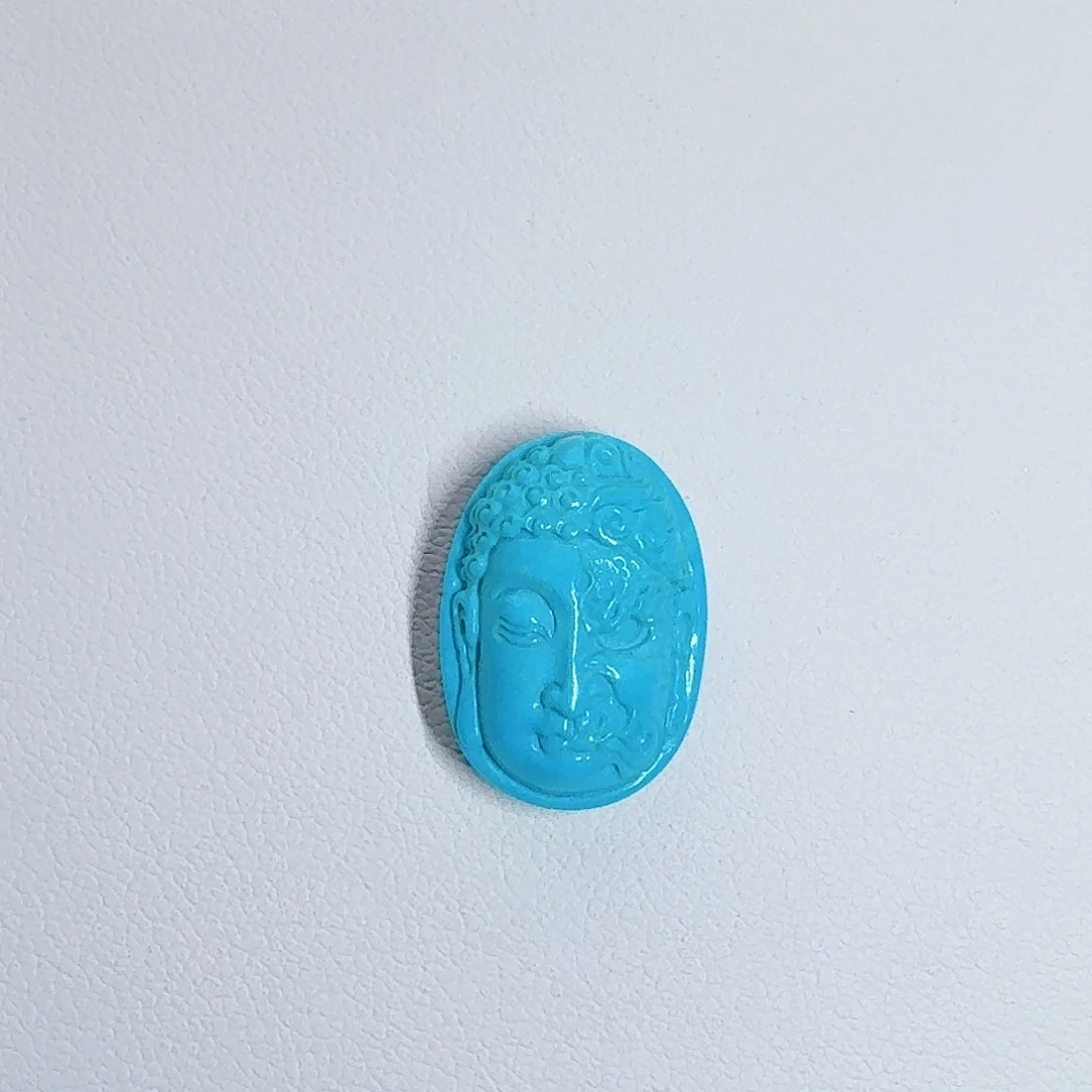 绿松石未镶嵌珠宝奇石精工高瓷蓝一念之间蛋面