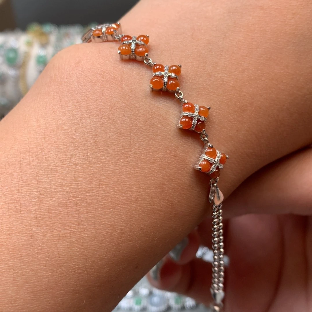 翡翠银S925镶嵌吊坠(不含链)手链