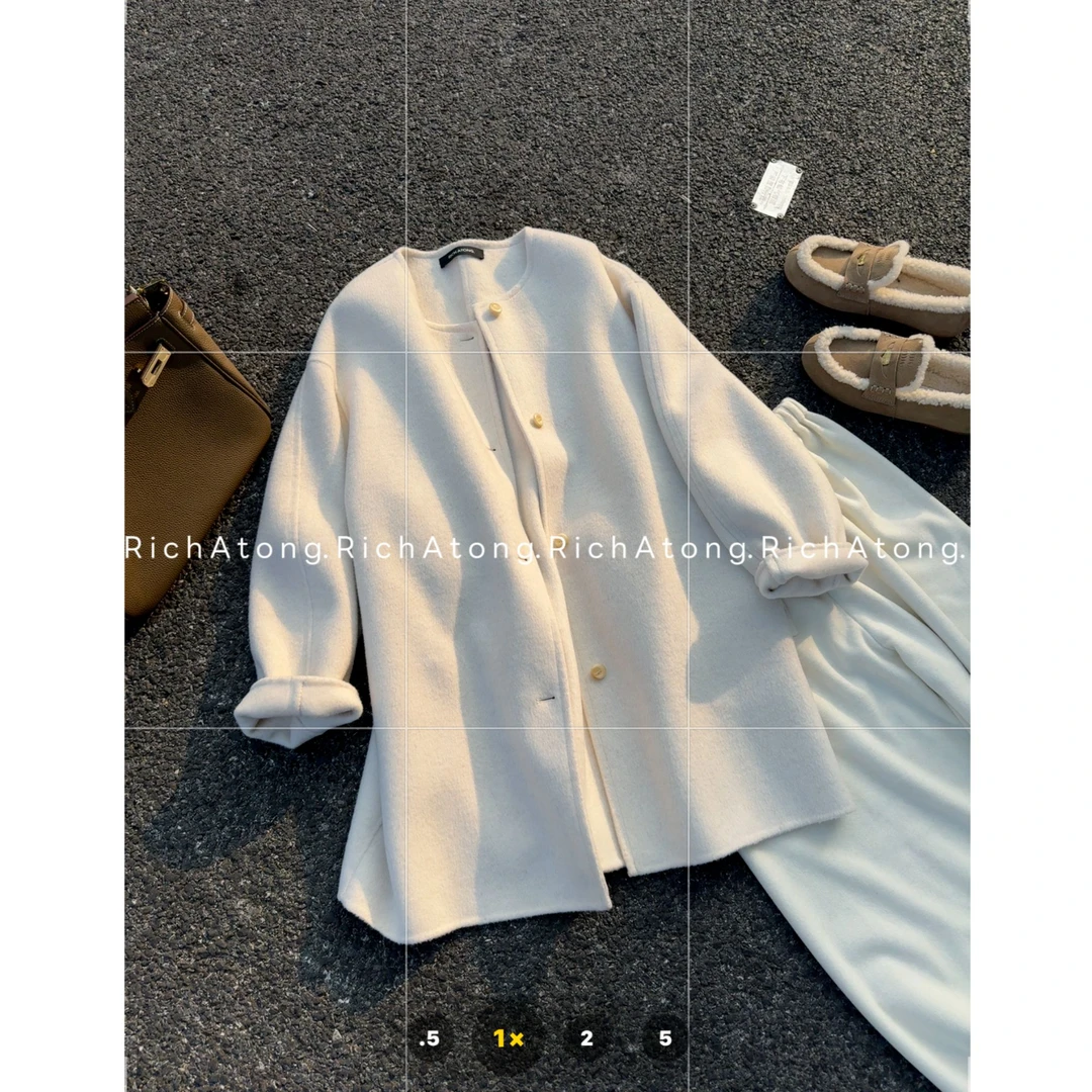 atong/阿彤-【安妮心事】2025极简风轮廓星双面手工宽松大衣-1