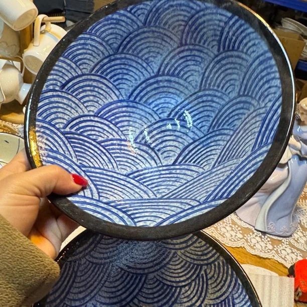 粗陶海浪款22厘米，斗力大碗微瑕