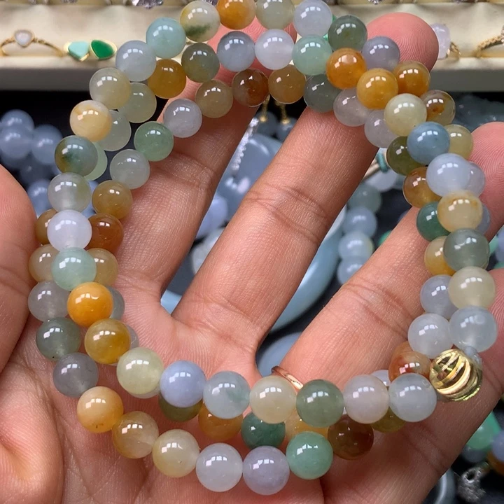 翡翠未镶嵌手链卡7.5