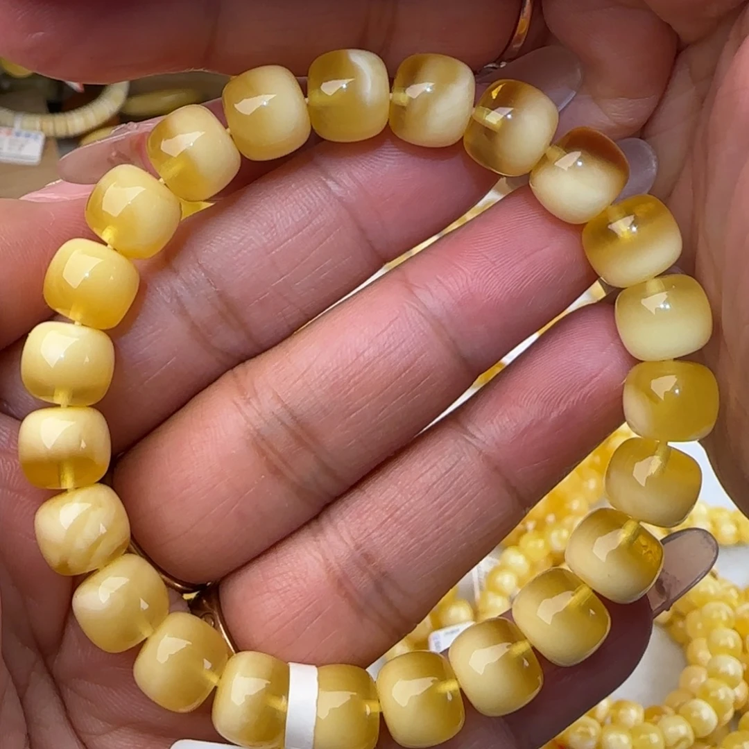 手链蜜蜡未镶嵌金白老型手串