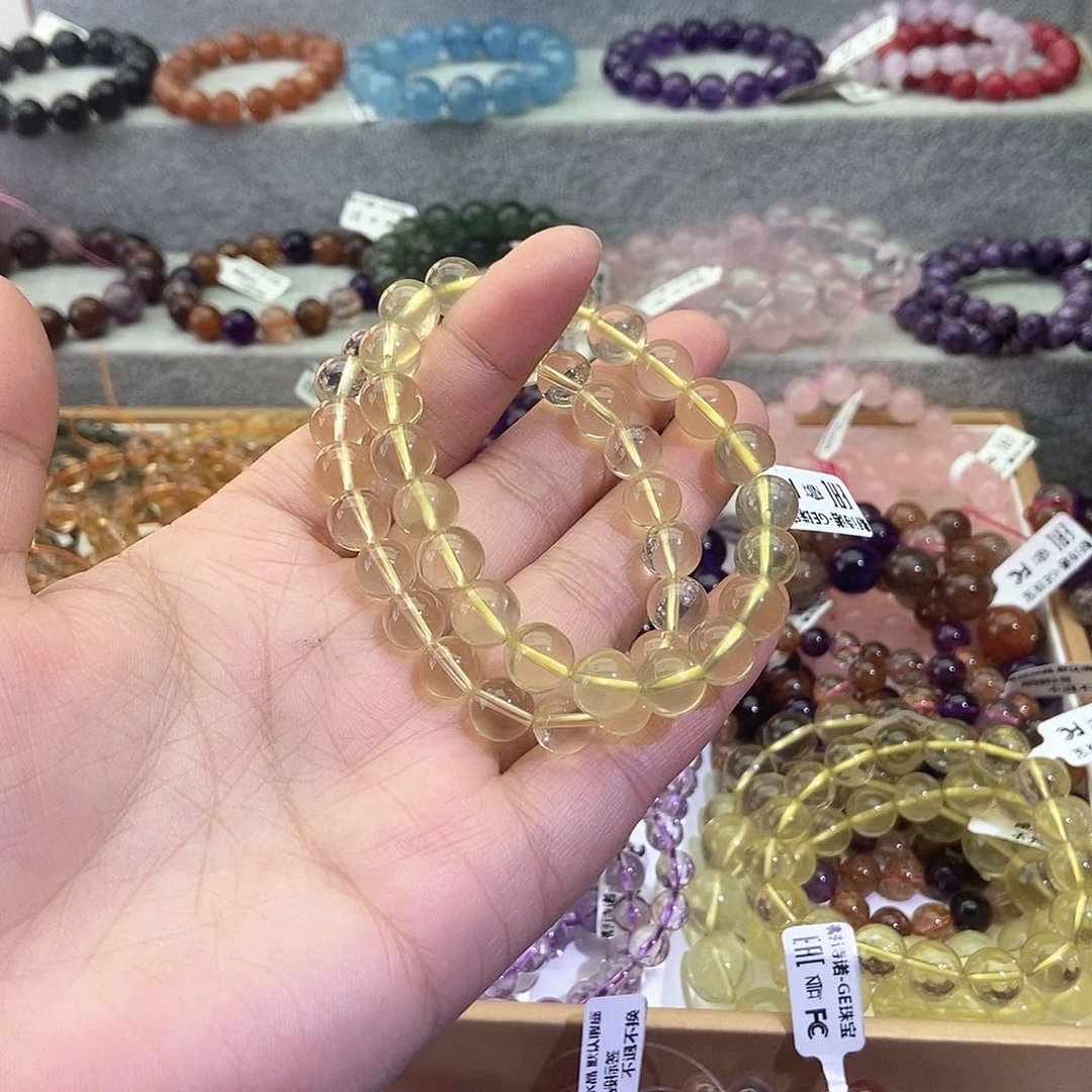 水晶手链未镶嵌菲**秋黄水晶9+