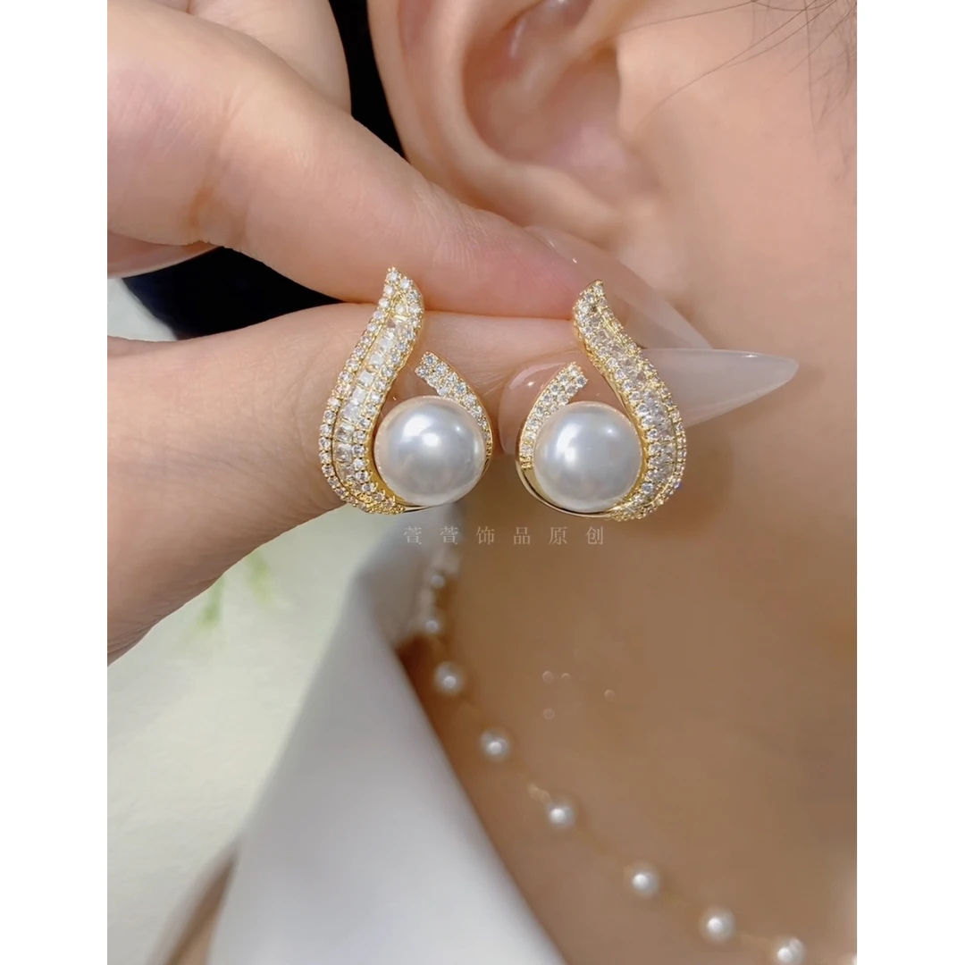 铜合金无非金属耳饰 精致气质通勤百搭轻奢高级感耳环0491