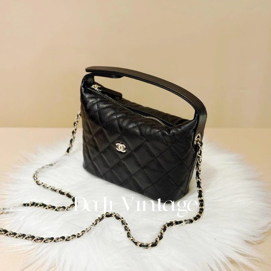 99新 Chanel/香奈儿 24期免息3/大吉中古/黑金饭盒手提斜挎包