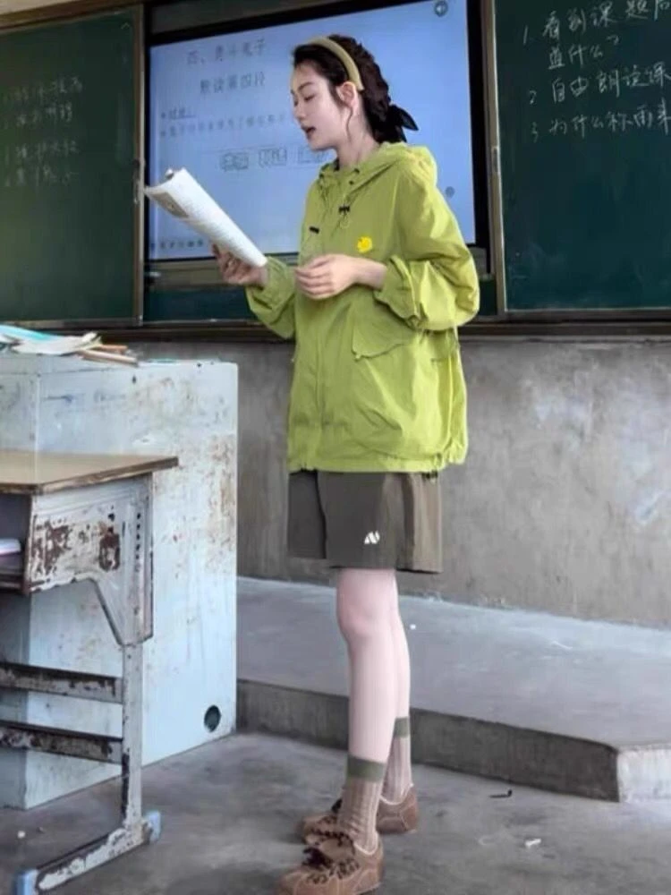 原野山系绿色防晒衣女2025新款夏季轻薄外套防紫外线小个子防晒服