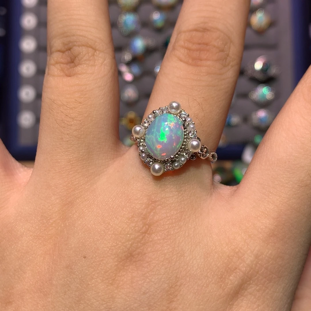 银S925镶嵌欧泊戒指