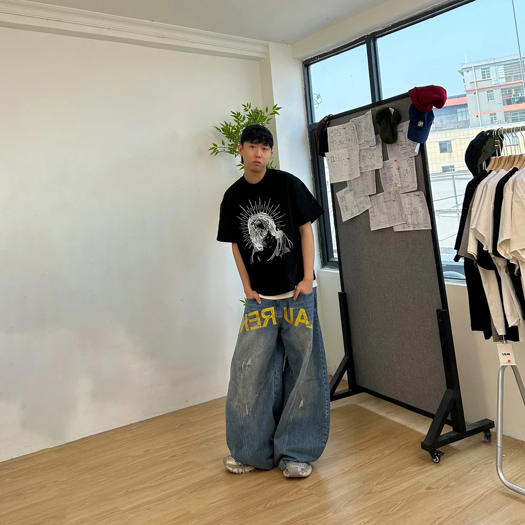 Basic annals美式复古重磅印花短袖T恤夏街头潮牌半袖上衣小领口