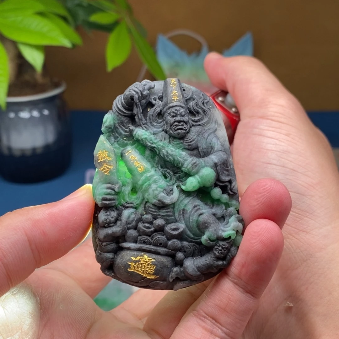 定制翡翠未镶嵌一见生财七爷八爷