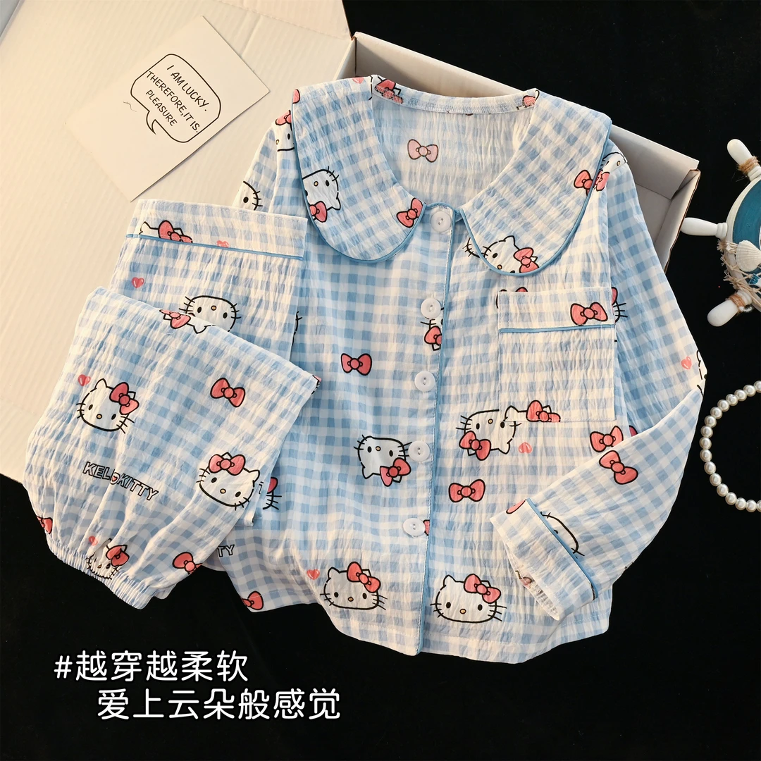 儿童睡衣女童春秋季薄款长袖甜美公主风大童2025新款小女孩家居服