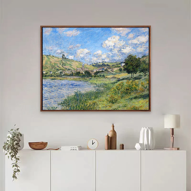 《维特伊的风景》春天风景油画客厅餐厅装饰挂画实木框装饰画挂画