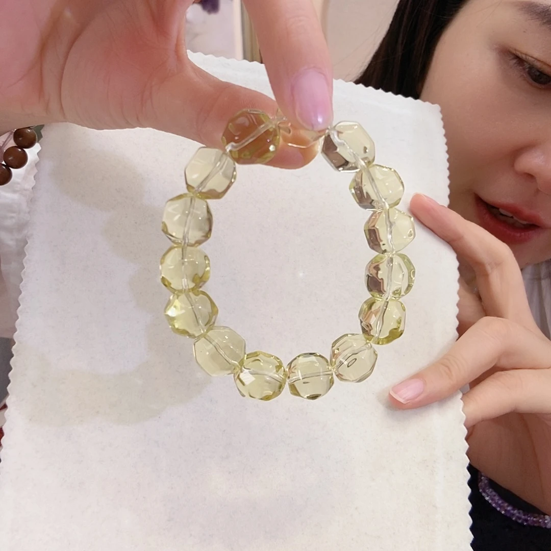 黄晶手链未镶嵌菠萝珠