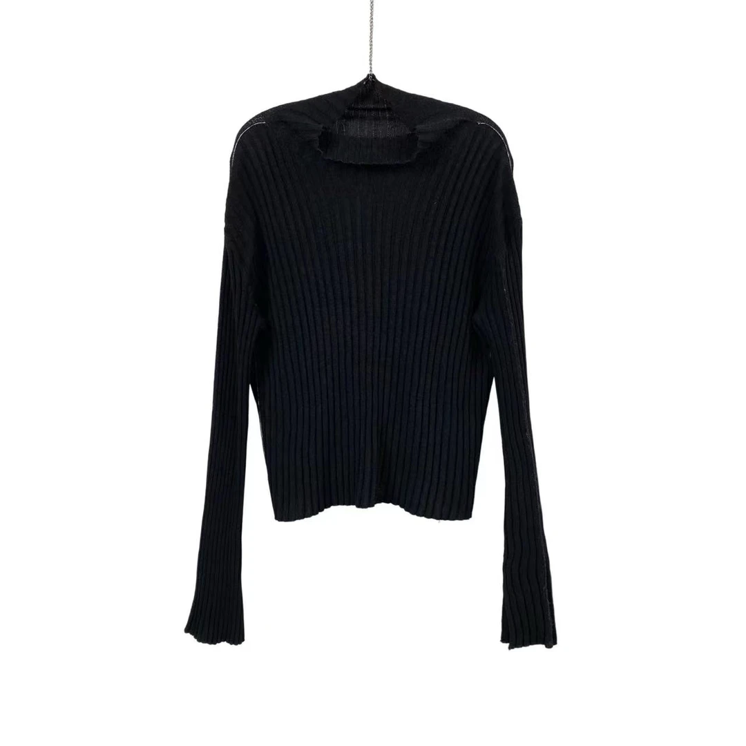 95新 Celine/思琳 aa0937  黑色高领毛衣 xs码