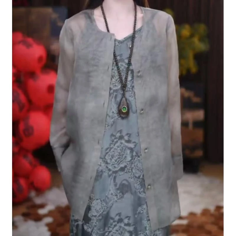 B【修瑾】新中式复古显瘦春秋宽松国风休闲女士衬衫气质百搭上衣