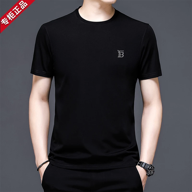 夏季新款英伦专柜正品巴家男士短袖T恤高档奢品休闲三防打底体恤
