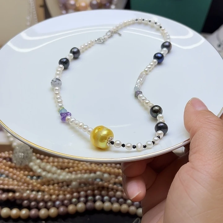 淡水珍珠耳饰合金