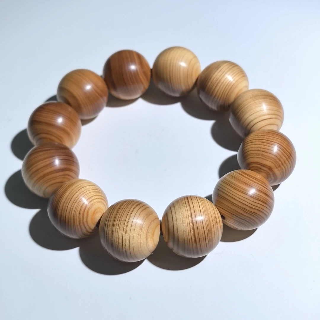 【九韵木语】太行崖柏2.0奶白纹手串 文玩木串 YB60322