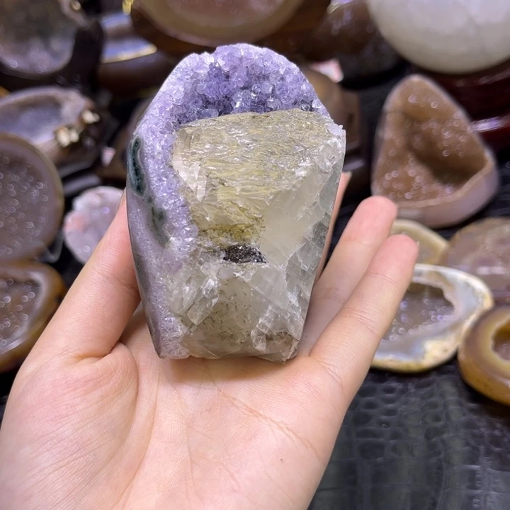 未镶嵌水晶发饰奇石紫晶簇