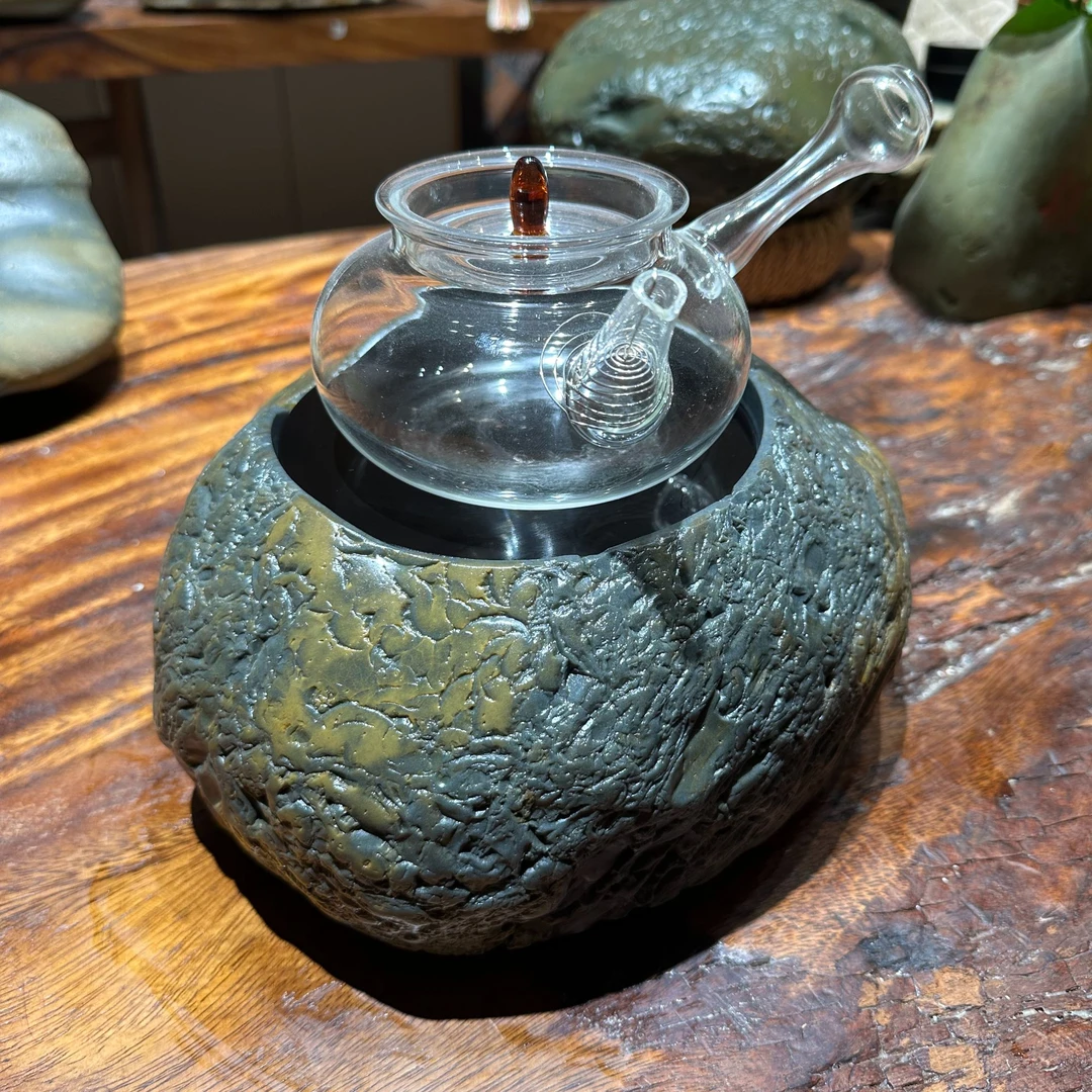 手工茶炉石头茶炉煮茶器电陶炉煮茶器家用茶道煮水创意耐热透明