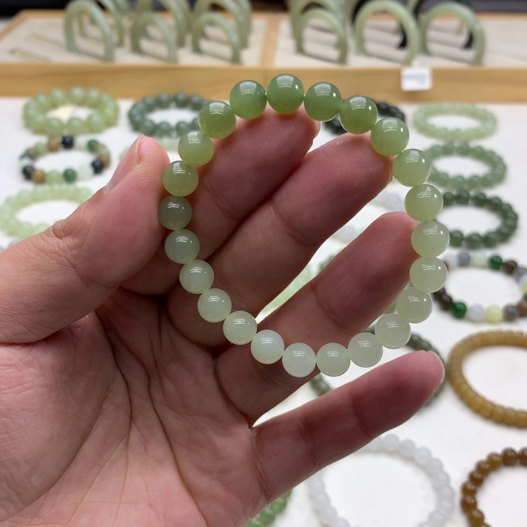 和田玉手串（渐变8）未镶嵌