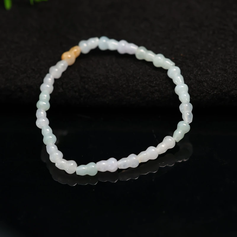 #J493冰种缅甸天然A货翡翠葫芦手链手串