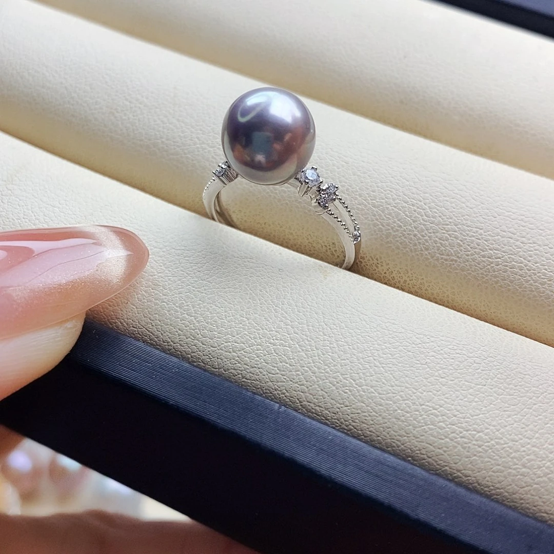 淡水珍珠戒指银S925镶嵌