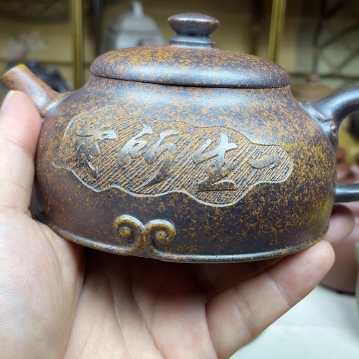 紫砂茶壶紫砂壶粗砂段泥一生所爱300cc