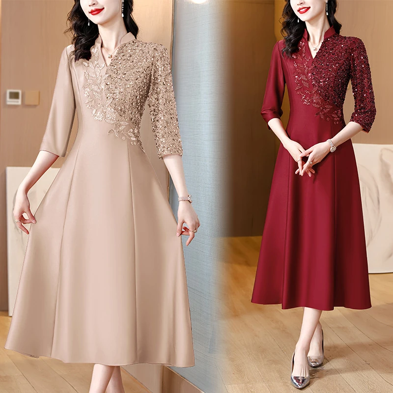 喜婆婆敬酒结婚礼服裙2024夏季新款妈妈装时尚优雅气质哺乳上衣