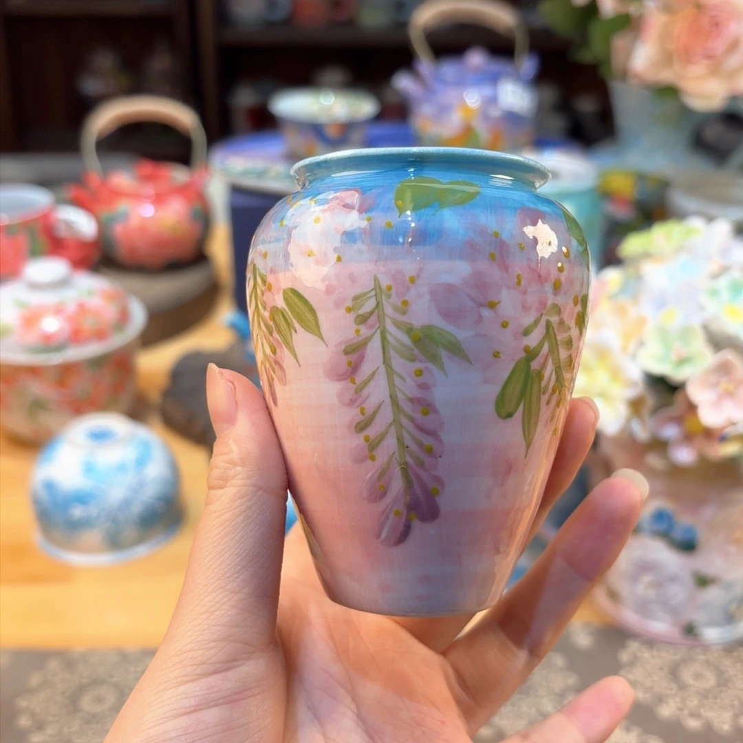 景德镇手绘高温釉下彩陶瓷茶具