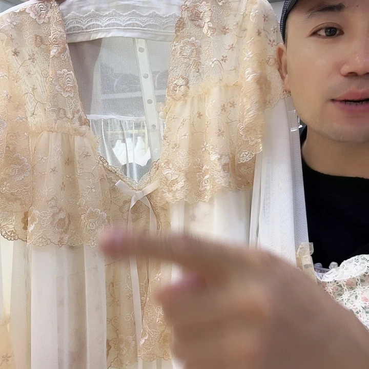 聚酯纤维棉莫代尔纤维宫廷风两件套