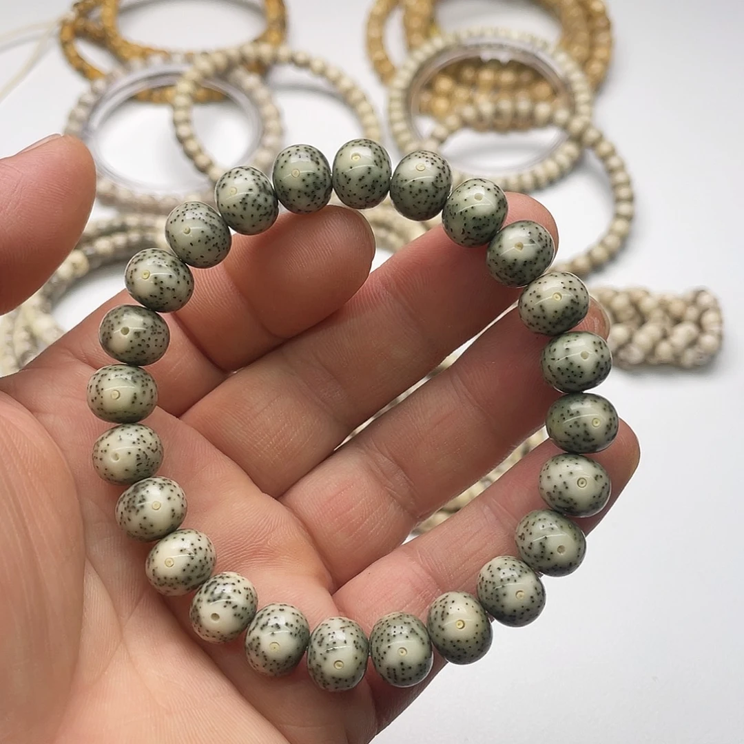 星月菩提手串青花瓷11x9苹果珠一线天