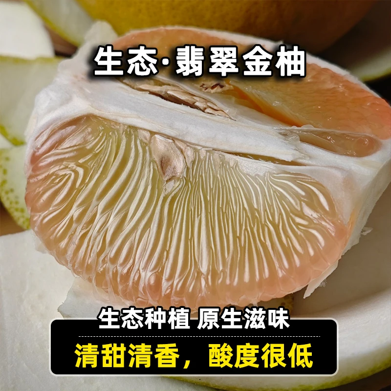 鑫选 生态翡翠青柚金柚2枚 清甜果香浓郁当季新鲜水果 顺丰直发