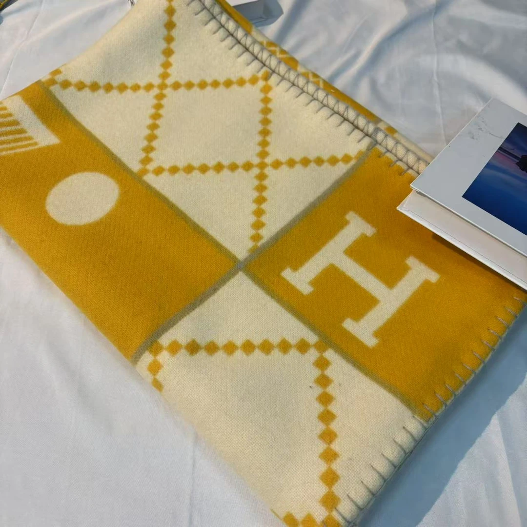 羊毛羊绒小毯-Avalon黄黄黄  800克100*140cm围巾