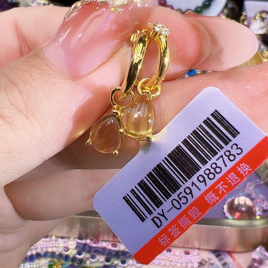 黄晶珠宝半成品银S925镶嵌