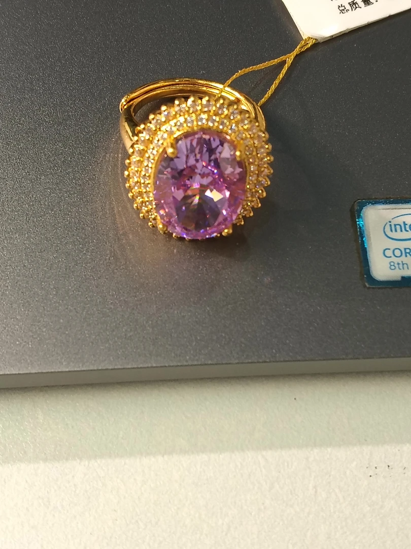 【双十一活动特惠】足金999 紫鸽子蛋黄金戒指