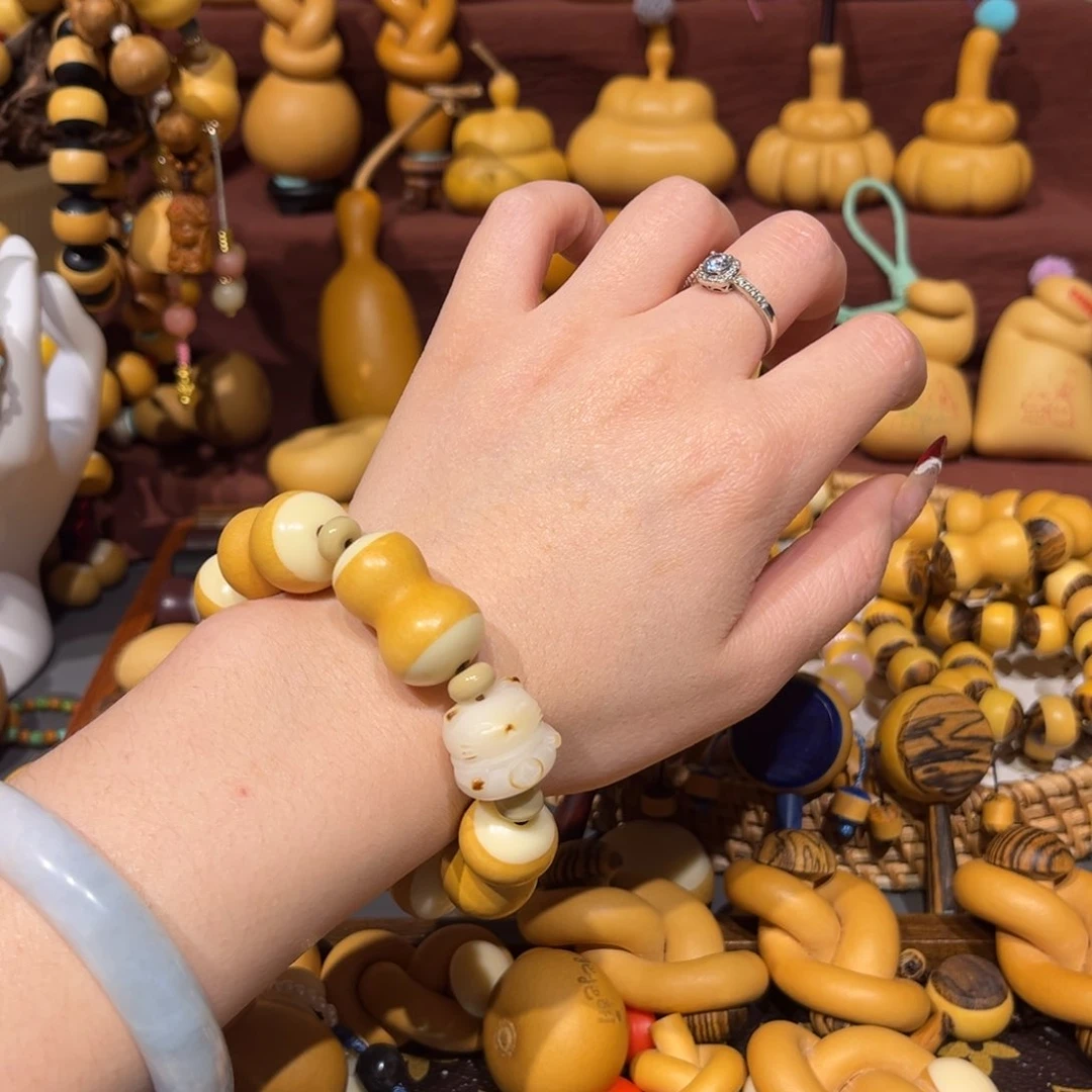 ღ****ღ骨料镶口手工手串带铜管